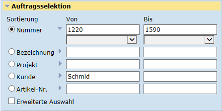 Auftragsselektion