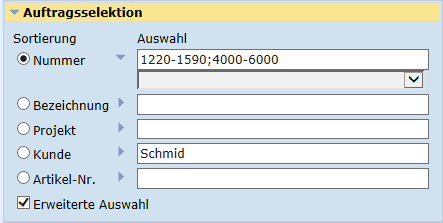Auftragsselektion