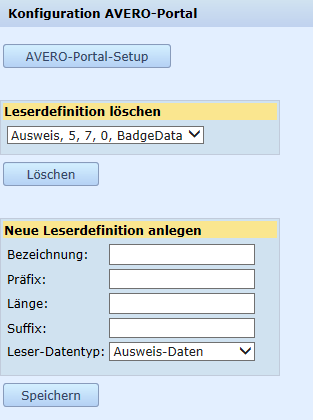 Konfiguration AVERO-Portal