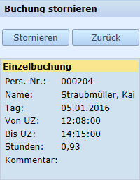 Einzelbuchung stornieren