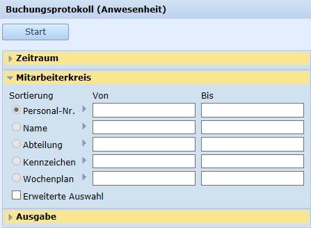 Buchungsprotokoll (Anwesenheit)