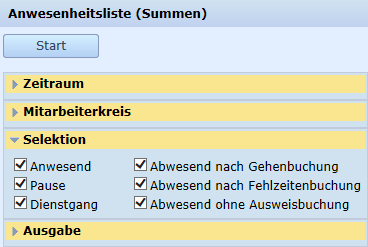 Anwesenheitsliste (Summen)