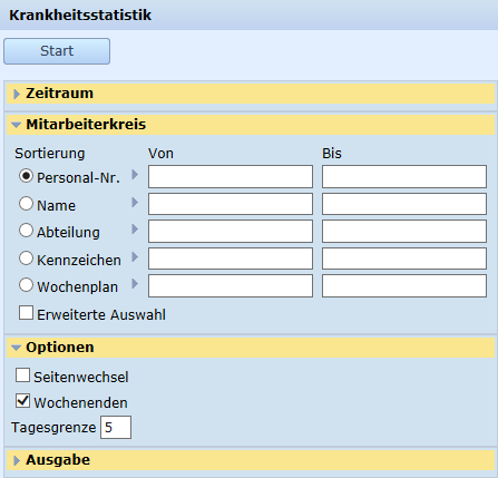 Krankheitsstatistik