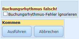 Falscher Buchungsrhythmus